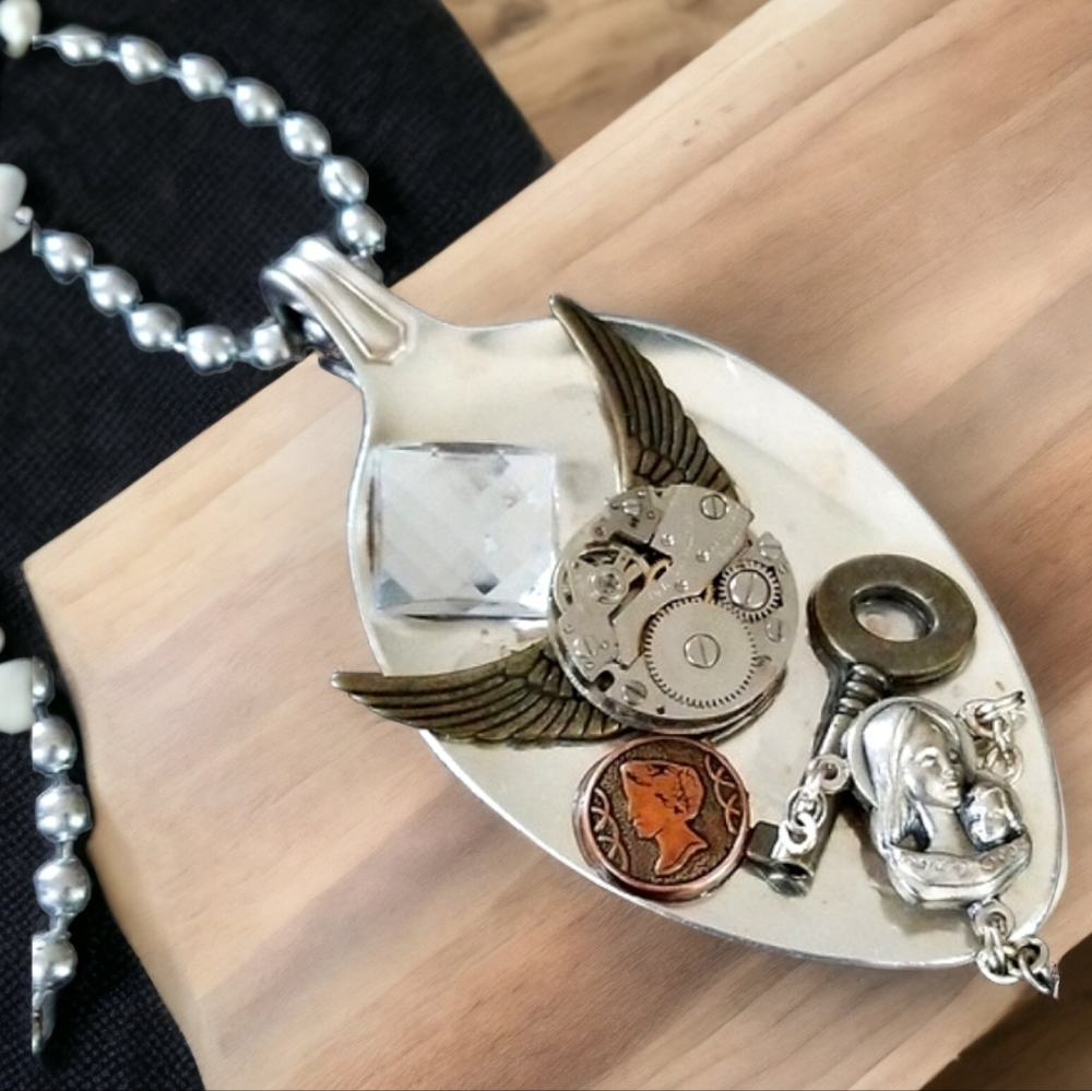 NWT Repurposed Hand Crafted Vintage Steampunk Spoon Necklace